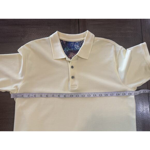 NWT Robert Graham Classic Yellow Polo Short Sleeve Shirt Men’s Size Medium NEW - Picture 6 of 15